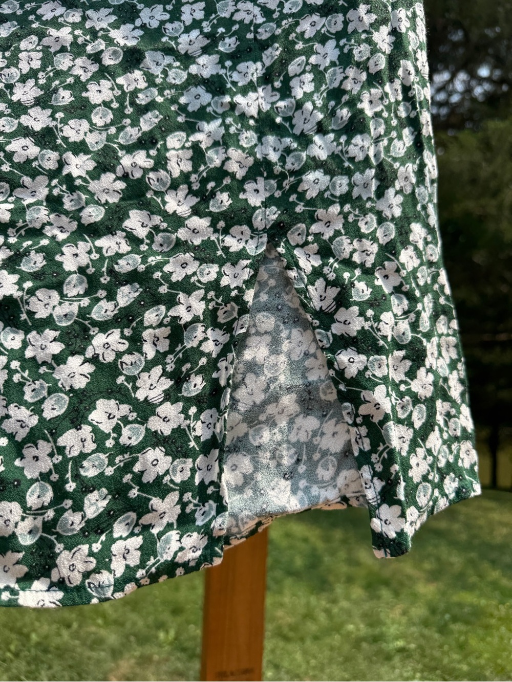 Reformation Green Floral A-Line Mini Skirt - Picture 3 of 8